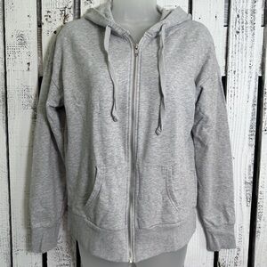 Time And Tru Classic Gray Hoodie Sweatshirt Full Zip Women’s Size Small Everyday